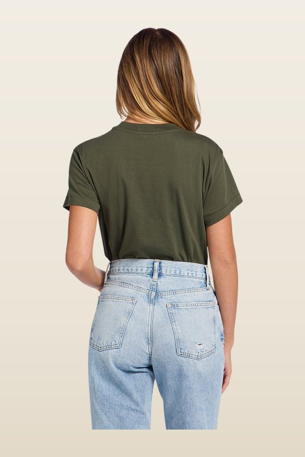 Soft Cotton Everyday T-Shirt Bodysuit | Darkest — model back