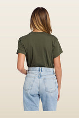 Soft Cotton Everyday T-Shirt Bodysuit | Darkest — model back