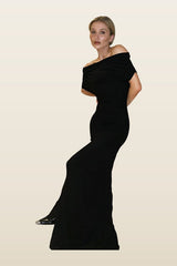 Soft Line Draped Maxi Dress — model back