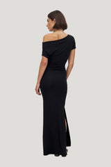 Soft Line Draped Maxi Dress — model front