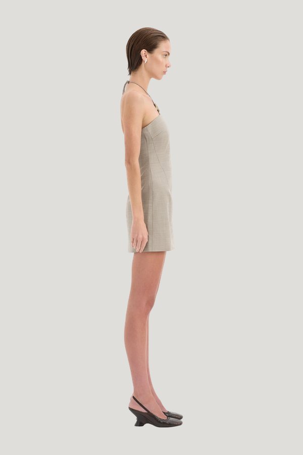 Solene Halter Mini Dress — model side