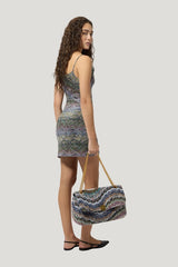 Space-dye viscose mini dress — model side