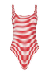 Square Neck One Piece | Cayenne Stripe — packshot