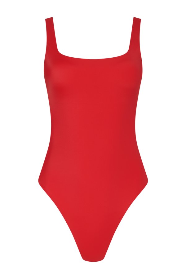Square Neck One Piece | Smooth Cayenne — packshot
