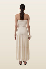 Strapless Balloon Hem Dress — model back