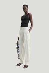 Stripe balloon trousers white/cobalt — model front