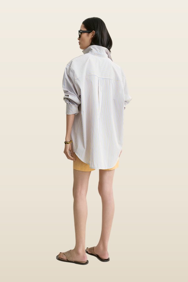 Striped summer shirt — model back