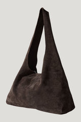 Suede Soft Bag - Coffee — model front