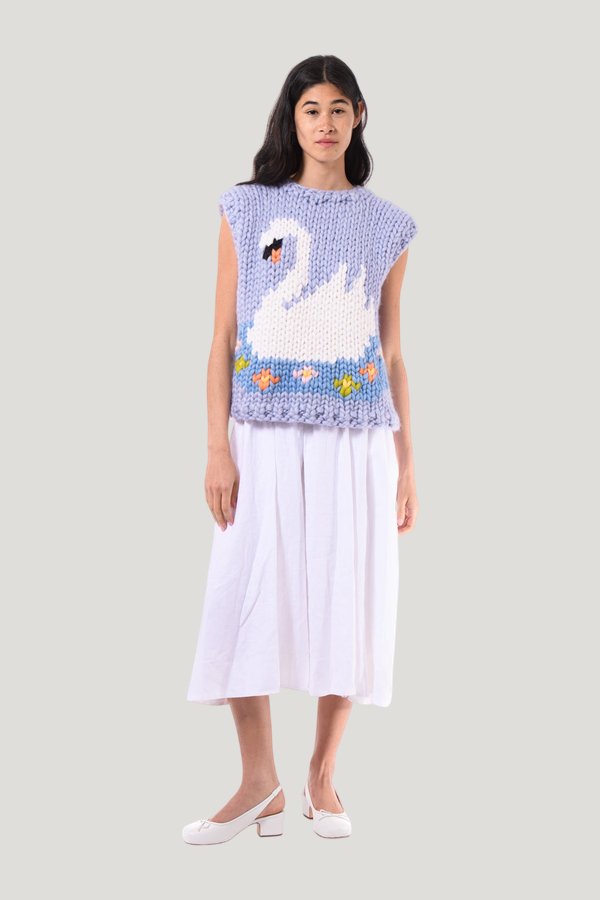 Swan Lake Knit Vest — model front