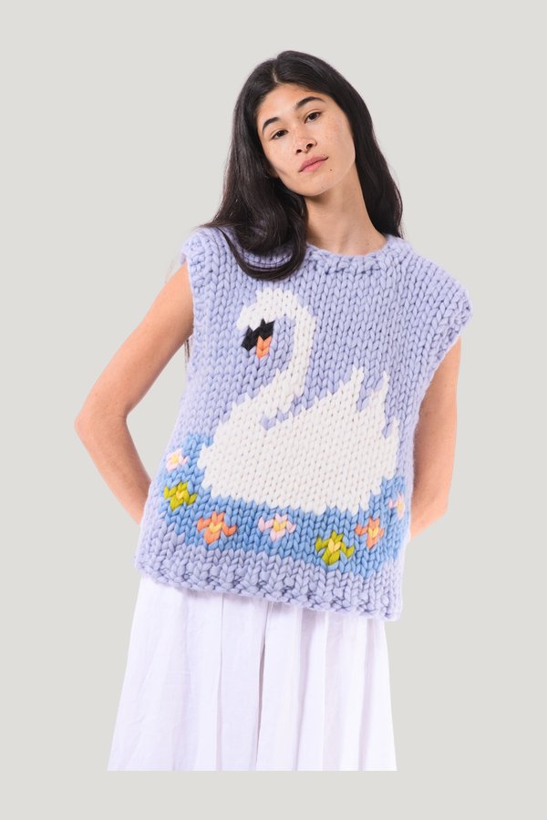 Swan Lake Knit Vest — model side
