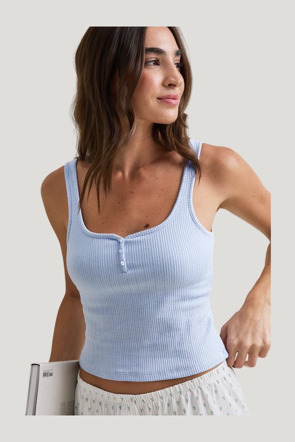 Sweetheart Henley Pyjama Vest - Baby — model side