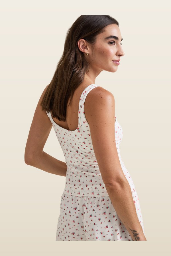 Sweetheart Henley Pyjama Vest — model back