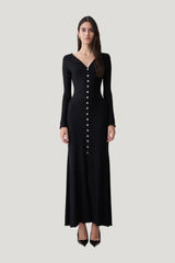 Tanya Buttoned Long Sleeve Maxi Dress — model front
