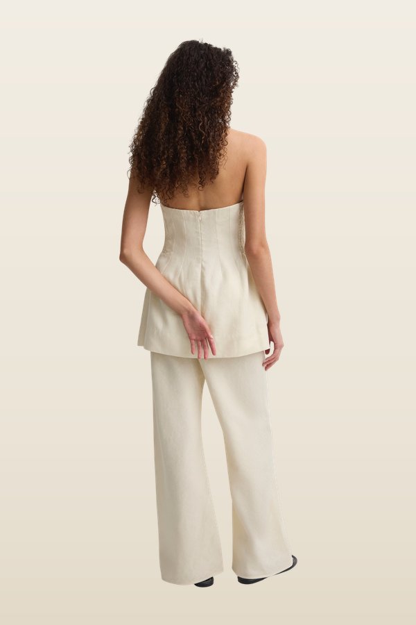 The Bandeau Top Milk — model back