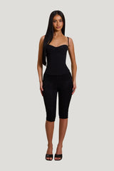 The Everly Lace Up Corset Top — model front