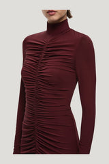 The Gathered Long Sleeve Maxi Dress — model side