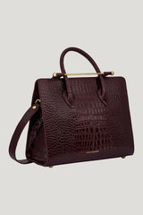 Midi Tote - Croc-Embossed Leather — model front