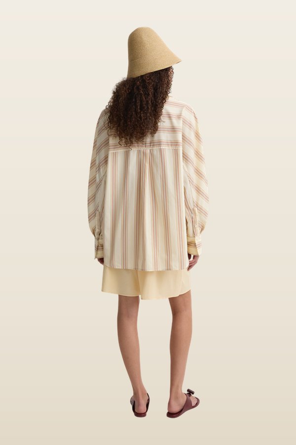 The Stripe Shirt Straw Stripe — model back