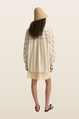 The Stripe Shirt Straw Stripe — model back