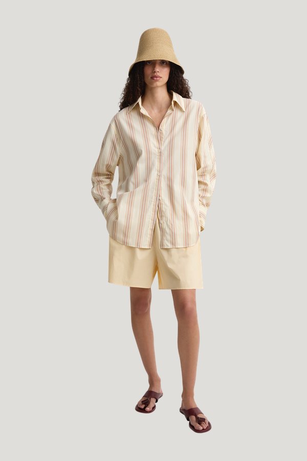 The Stripe Shirt Straw Stripe — model front