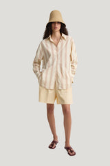 The Stripe Shirt Straw Stripe — model front