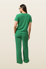 Towelling Stripe Short Sleeve T Shirt - Jelly Bean — model back