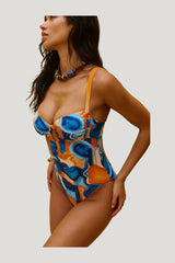 Tulum One Piece in Azul — model side