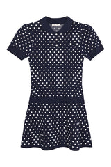 Tumi Sweater Dress In Navy White Polka Dot — packshot