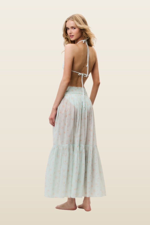 Umber Cotton Cover-Up Skirt — model back