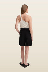 Una One-Shoulder Top, shell — model back