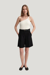 Una One-Shoulder Top, shell — model front