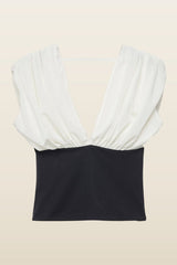 V Neck Top — model back