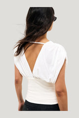 V Neck Top — model front