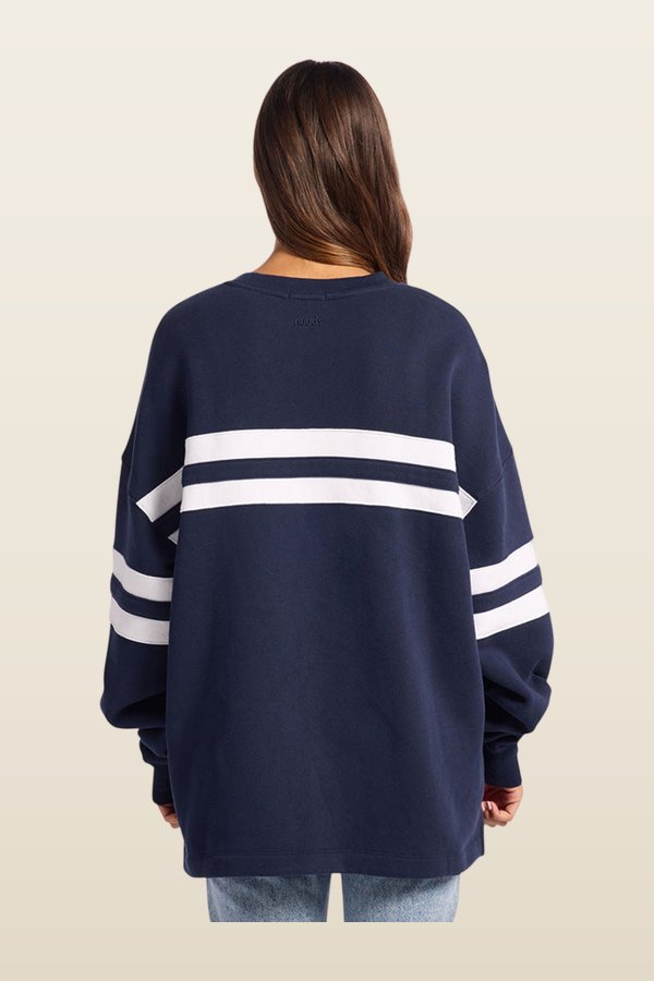 Varsity Crewneck — model back