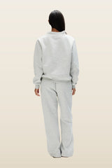 Vintage Denim Varsity Mockneck - Classic Grey + Vintage Denim — model back