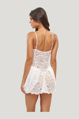 Vecna White Lace - Mini Dress — model side