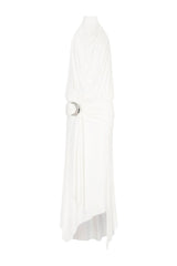 Vida Midi Dress In Ivory Spandex Jersey — packshot