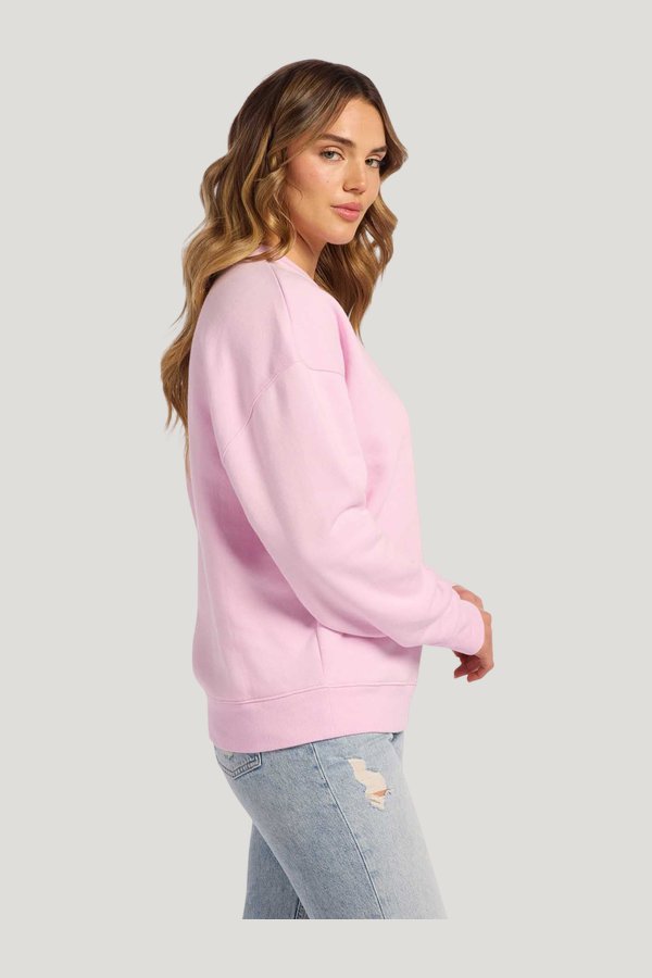 Vintage Fleece Crewneck | Bon Bon — model side