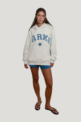 Vintage Star Varsity Hoodie - Heather Grey Star — model front