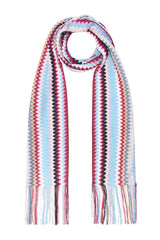 Viscose scarf with fringes and zigzag motif — packshot