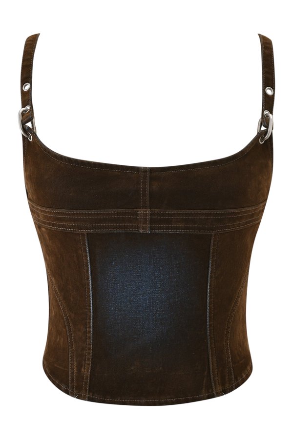 Vivaine Denim Corset Top - Neutral — packshot