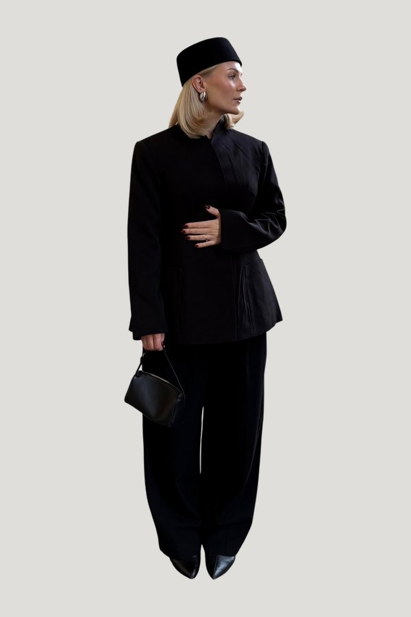 Wide High Waist Suit Pants — extra