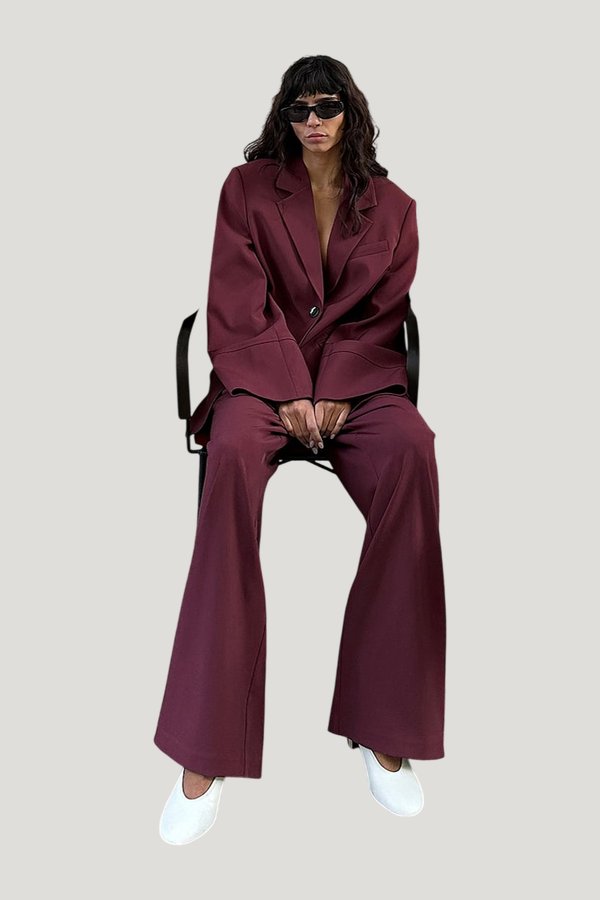 Wide High Waist Suit Pants — extra