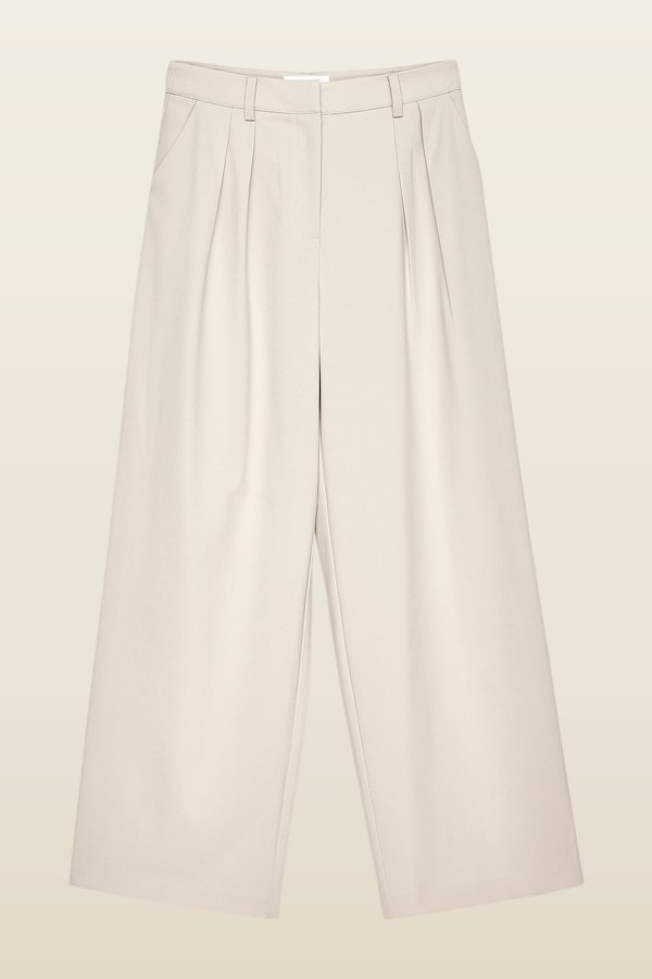 Wide High Waist Suit Pants — model back