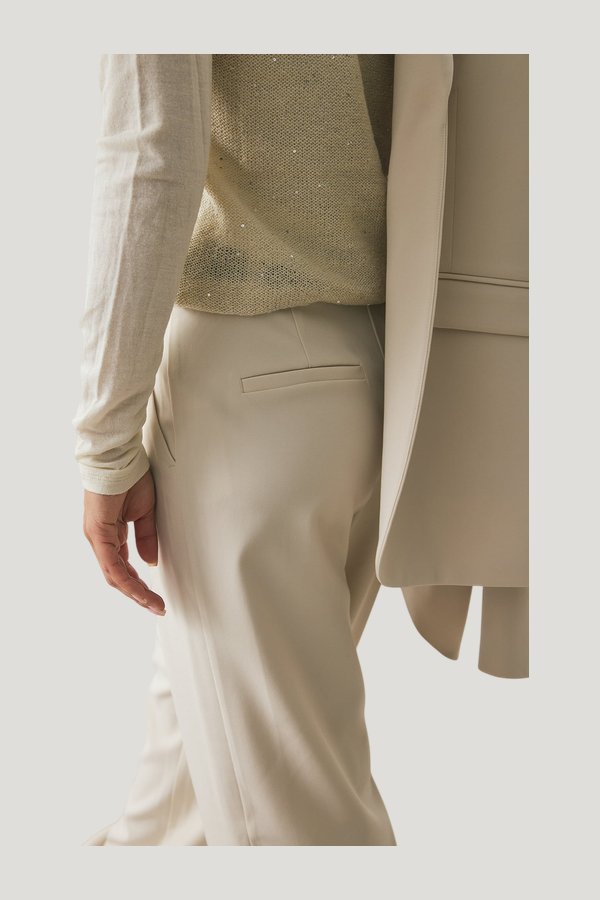 Wide High Waist Suit Pants — model front