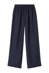 Wide leg silk trousers | night — packshot