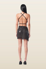 Winona Wrap Skirt Jet — model back