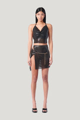 Winona Wrap Skirt Jet — model front