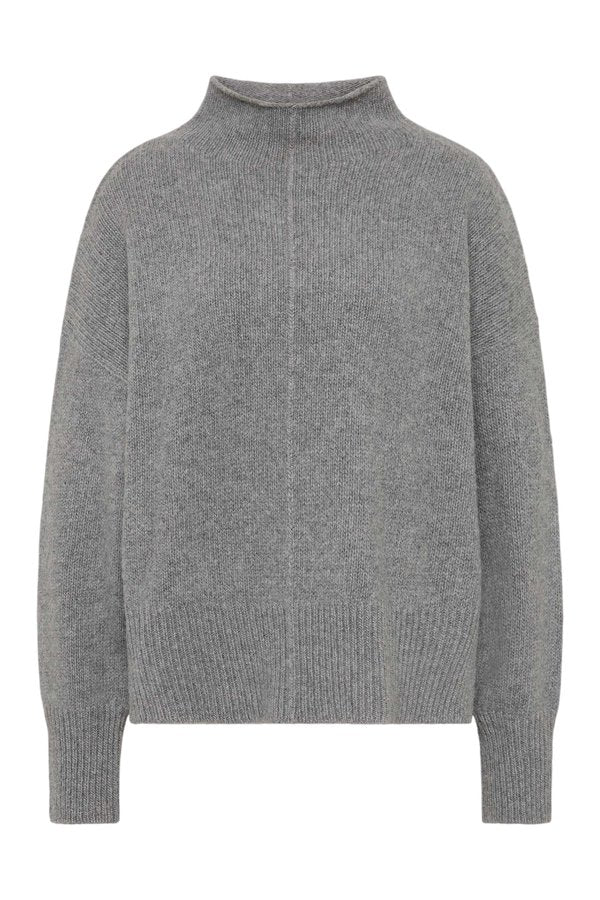 Wool Blend Mock Neck Sweater - Concrete — packshot