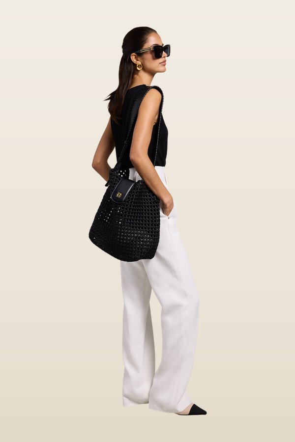 Woven Tote — model back